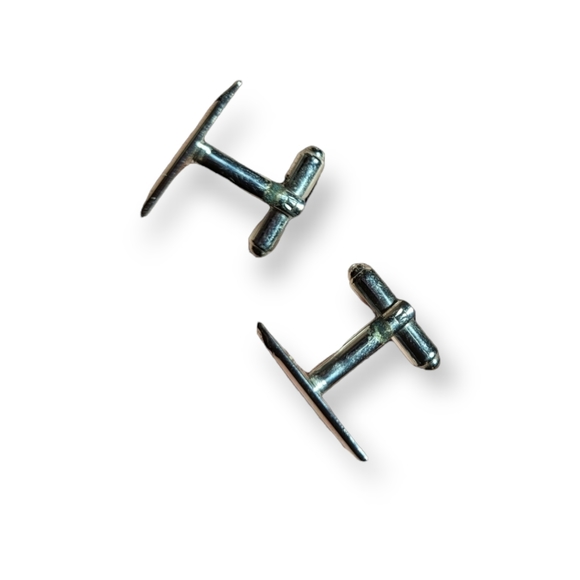 Vintage Spiedel silver shield cufflinks - Picture 2 of 3